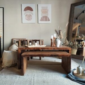 mesa de centro de madera recuperada