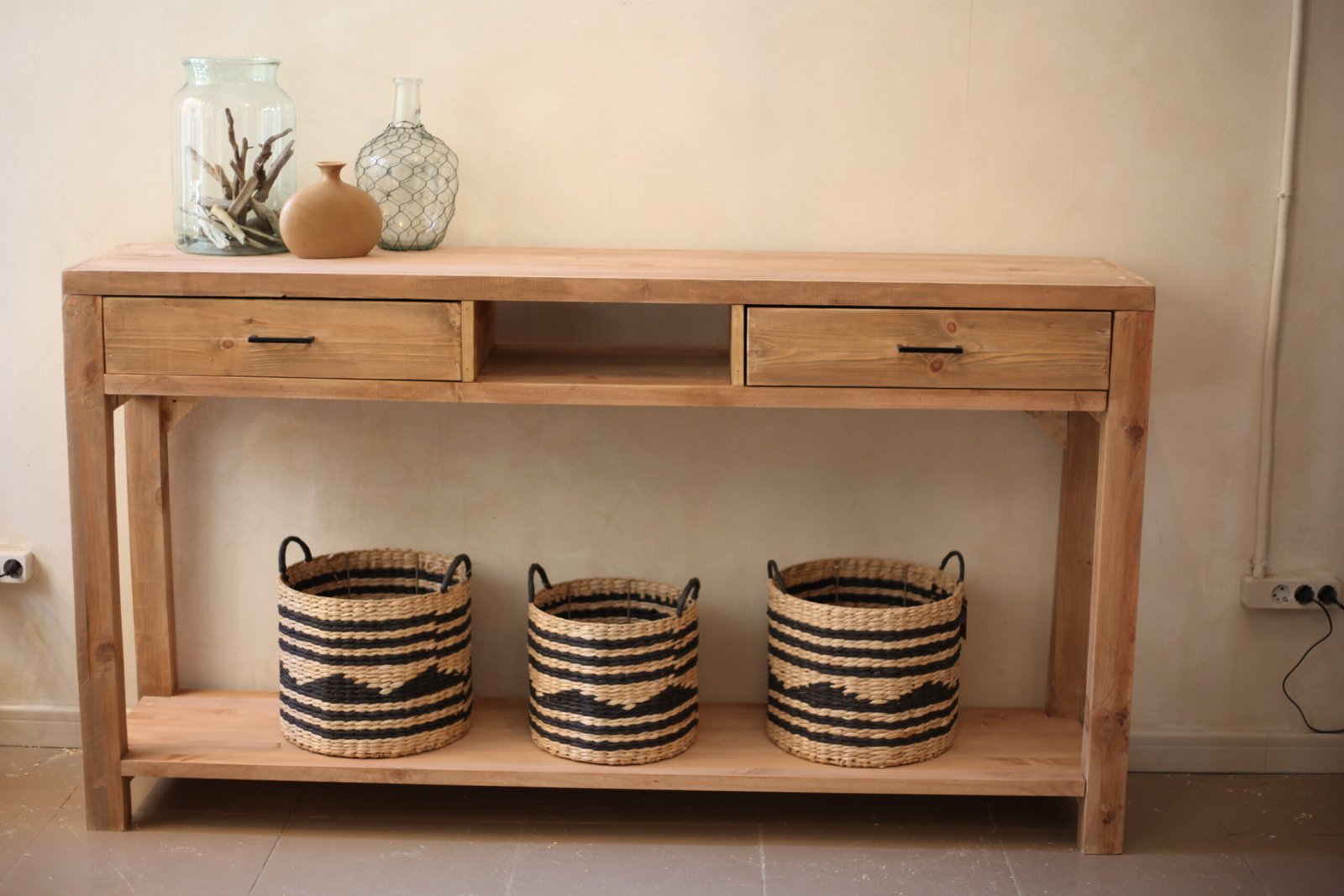 Mueble rústico recibidor de madera recuperada - Imagen 3