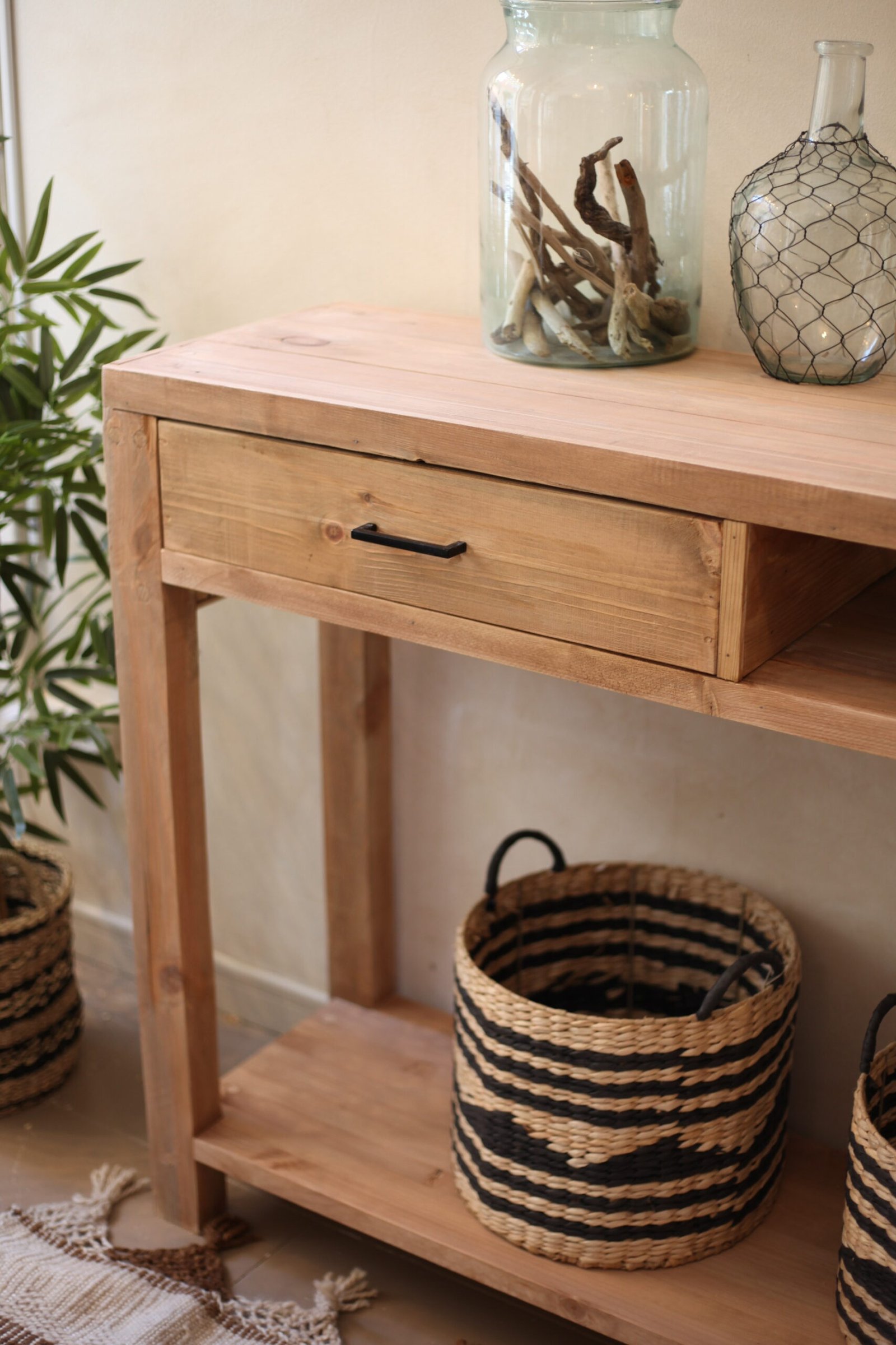 Mueble rústico recibidor de madera recuperada - Imagen 5