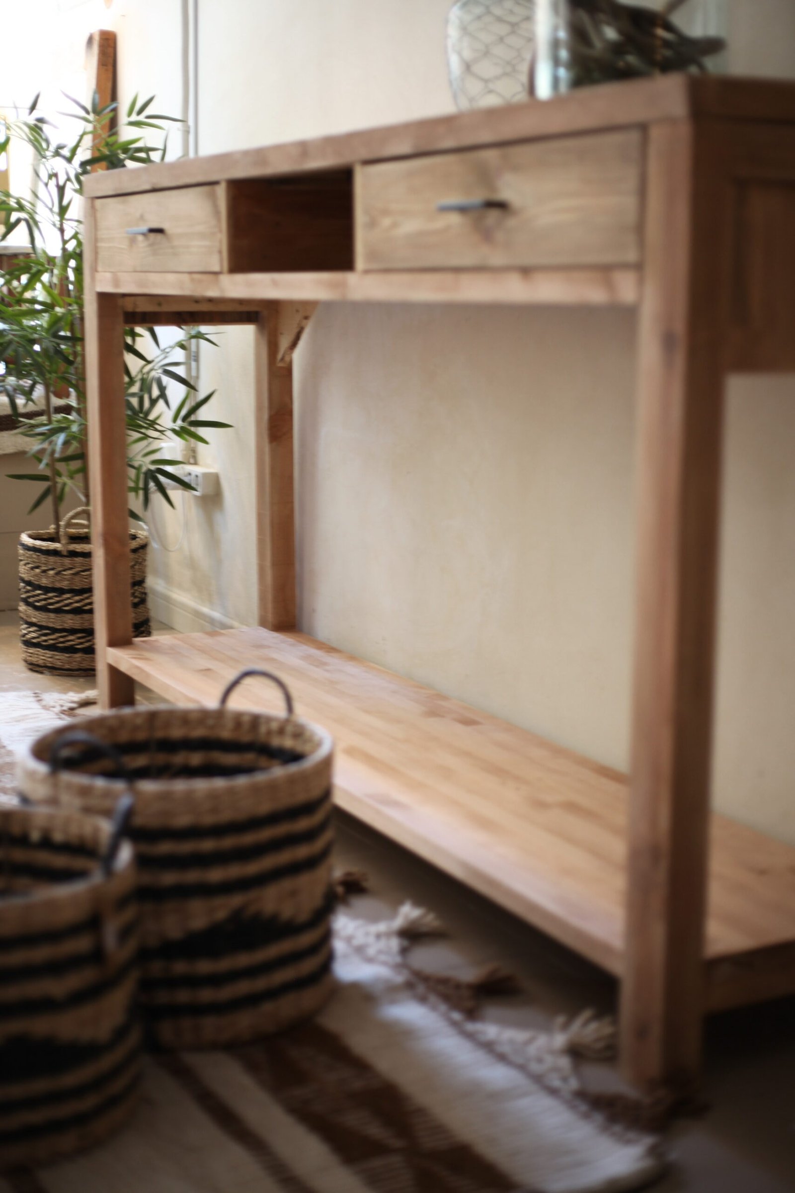 Mueble rústico recibidor de madera recuperada - Imagen 9